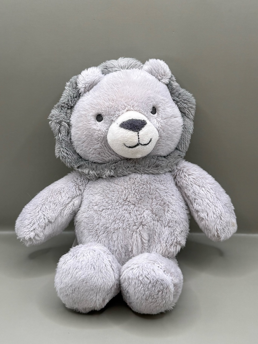 Carters Just One You Baby Grey Soft Lion Plush Stuffed Animal Lovey Plush Rattle